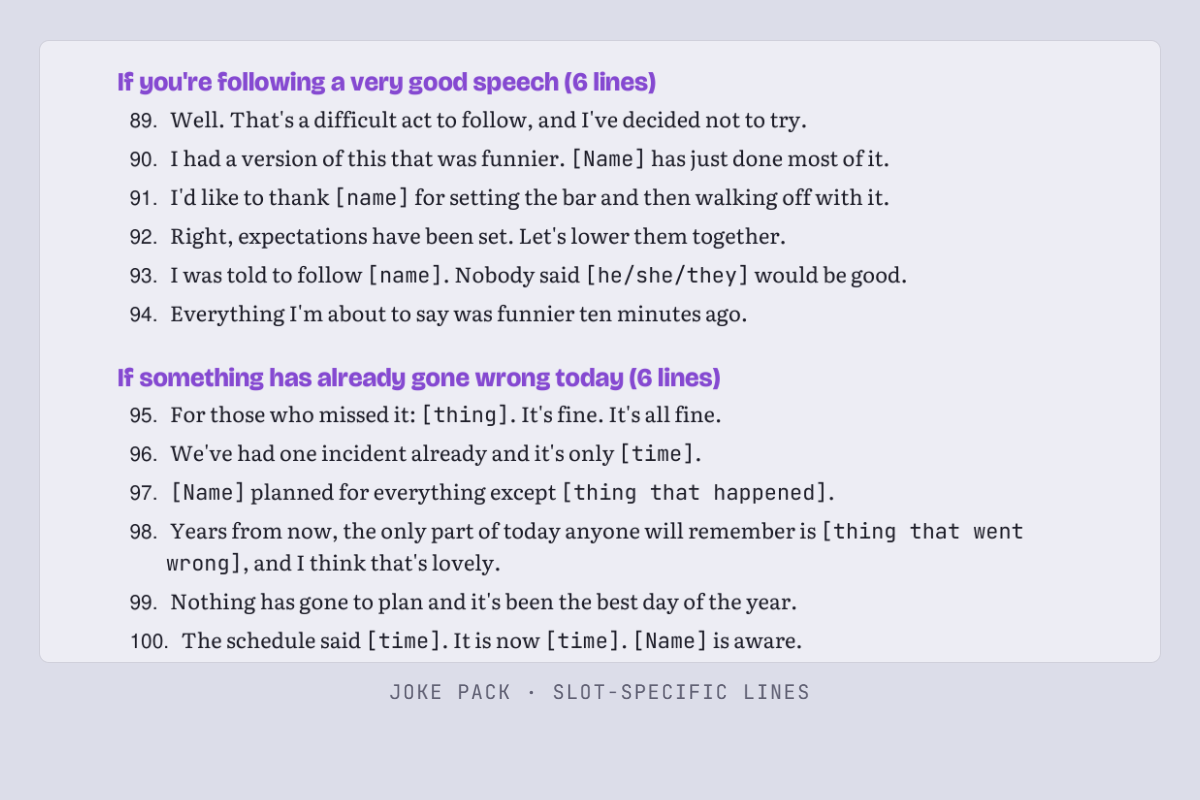 A sharp, fully readable crop of the situational lines