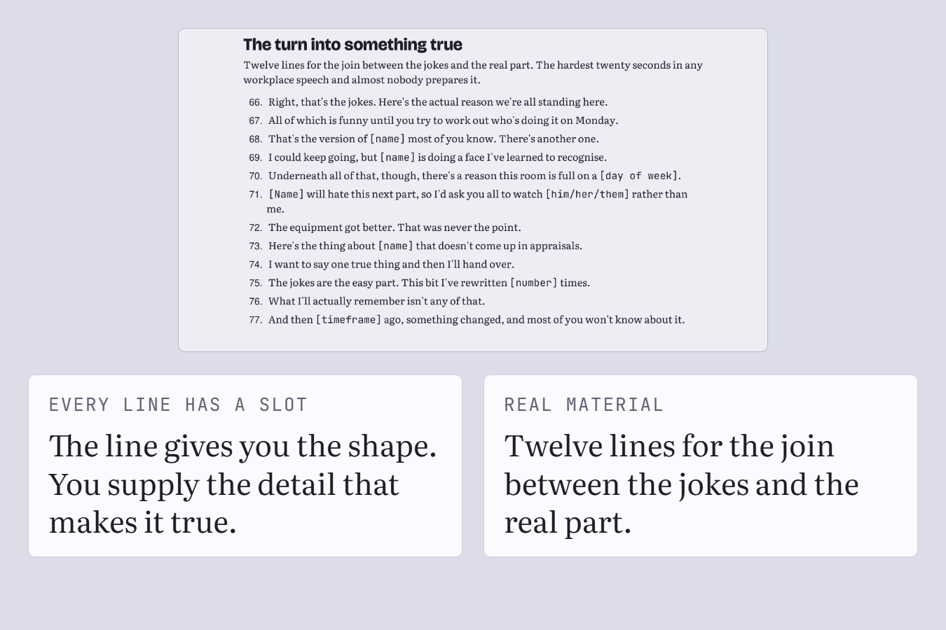 The page of lines built on shared workplace irritations